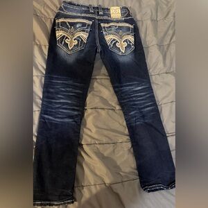Butter Dark Blue Jeans with Orange Accents